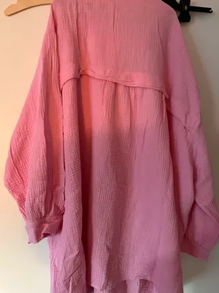 rosa Musselin-Bluse Oversize talla XL  