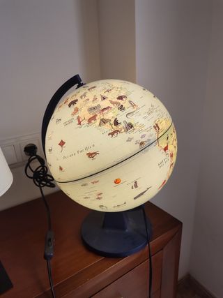 Globo terráqueo lámpara