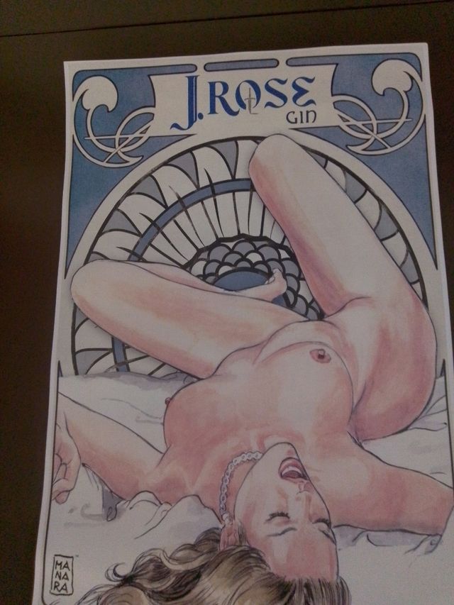 Poster J.Rose Gin designer Milo Manara