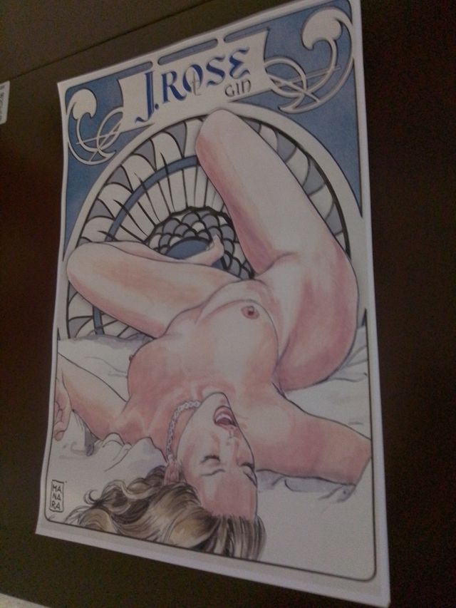 Poster J.Rose Gin designer Milo Manara