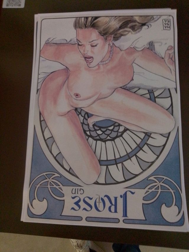 Poster J.Rose Gin designer Milo Manara