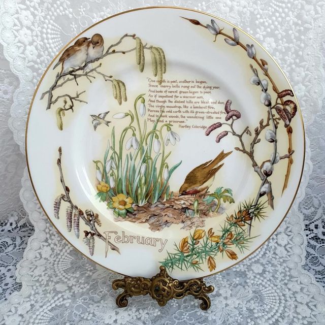 Piatto February, Edith Holden, Caverswall