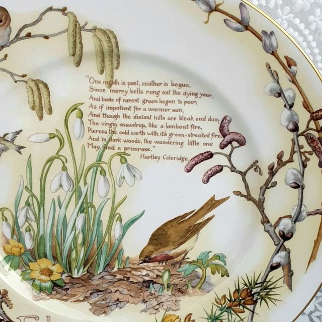 Piatto February, Edith Holden, Caverswall