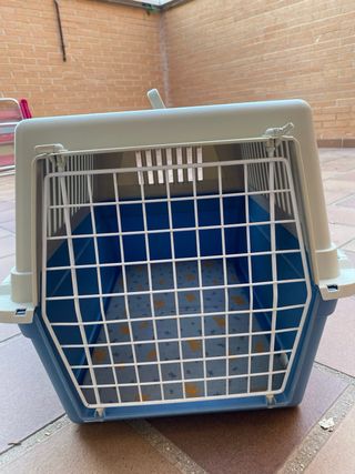 Transportín pequeño perros - beige/azul