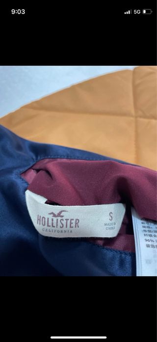 Cazadora bomber reversible azul y roja