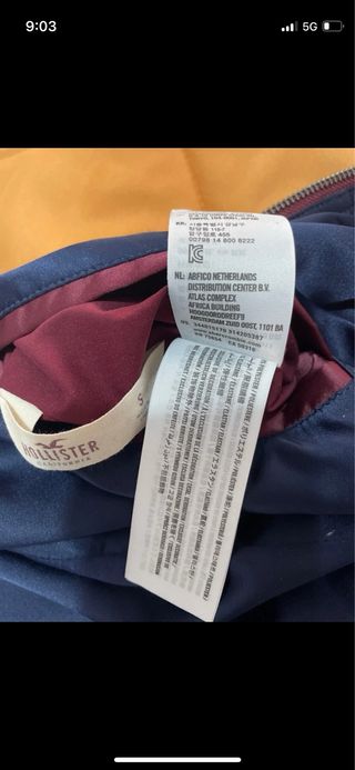 Cazadora bomber reversible azul y roja