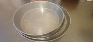 3x Teglie per torte in metallo - Argento