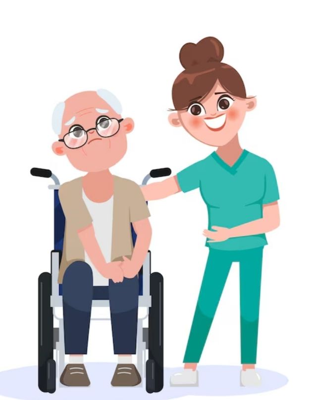 Cuidadora de personas mayores, niños, limpieza, et