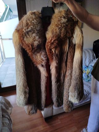 Chaquetón piel zorro marrón