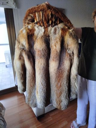 Chaquetón piel zorro marrón