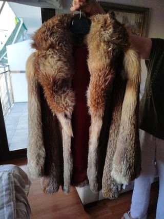 Chaquetón piel zorro marrón