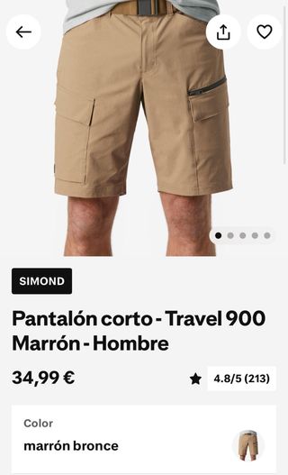 Pantalón corto Simond Travel 900 - Hombre XXL
