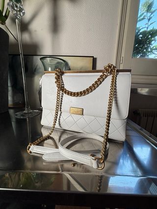 Bolso Chanel Vintage blanco y dorado