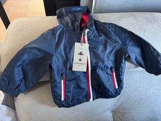Chaqueta bebé Canadá azul fina talla 12-18