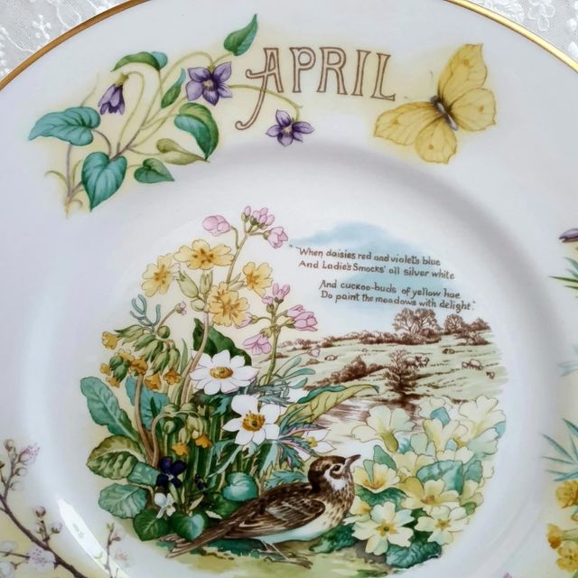 Piatto April, Edith Holden, Caverswall