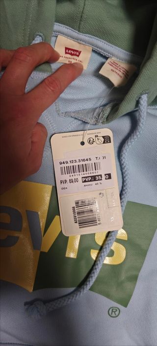 Sudadera Levi's bicolor con capucha