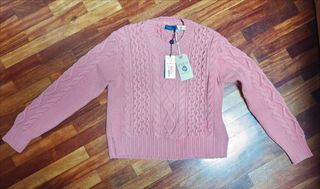 Jersey Ochos Aran rosa Polo Ralph Lauren