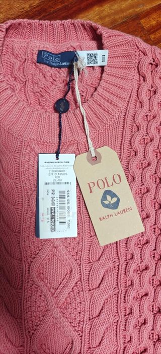 Jersey Ochos Aran rosa Polo Ralph Lauren