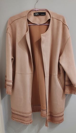Chaqueta Otoño Levita efecto Ante, Zara, Talla M