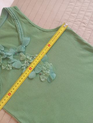 Camiseta tirantes verde algodón