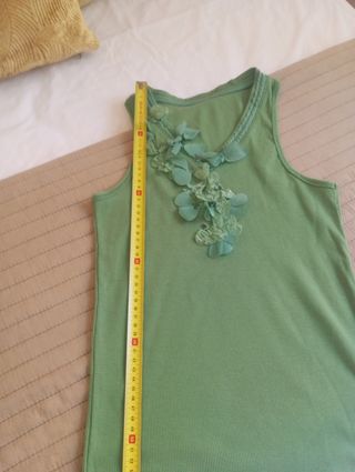 Camiseta tirantes verde algodón