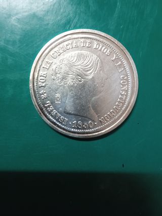 Moneda 20 Reales 1850 Isabel II