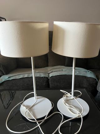 2 Lámparas Ikea - Sobremesa Blancas y beige