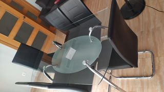 Mesa cristal 6 sillas