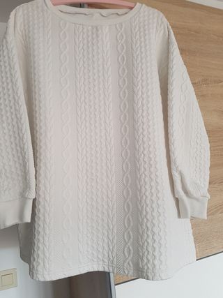 Sudadera Suéter oversized blanco Shein L-XL.44/46