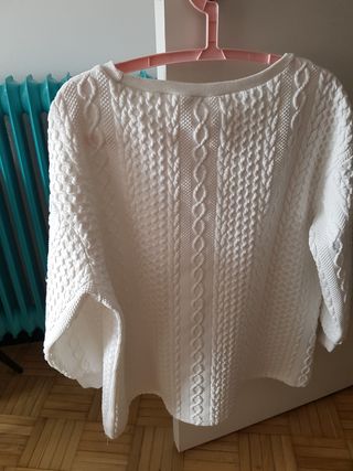 Sudadera Suéter oversized blanco Shein L-XL.44/46