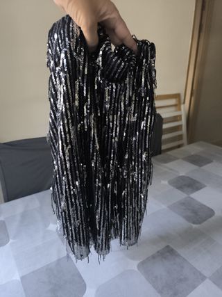 Falda mini negra plata ✨