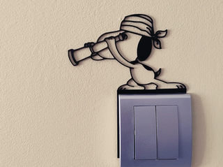 Snoopy con cannocchiale - Decorazione interruttore