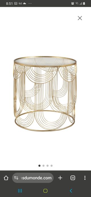 Mesa dorada metal estilo art déco