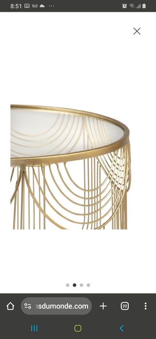 Mesa dorada metal estilo art déco