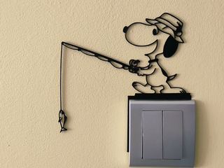 Snoopy pescatore - Decorazione interruttore