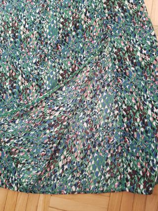 Vestido largo Shein verde estampado - L