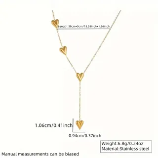 Collar corazones acero dorado