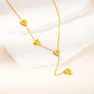 Collar corazones acero dorado