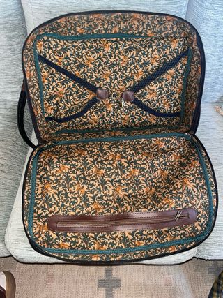 Maleta cuero vintage negra Nobuck