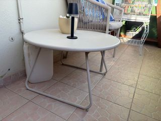 Mesa metal jardín - beige, gris