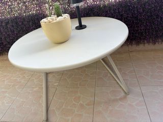 Mesa metal jardín - beige, gris