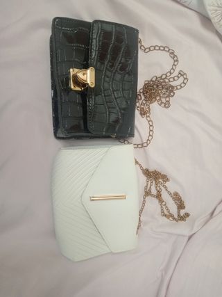 2 bolsos bandolera - blanco y negro