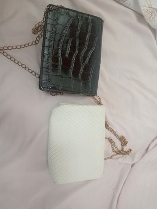2 bolsos bandolera - blanco y negro
