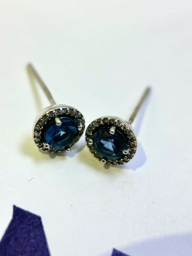 Pandora Plata 925: Collar y pendientes azules