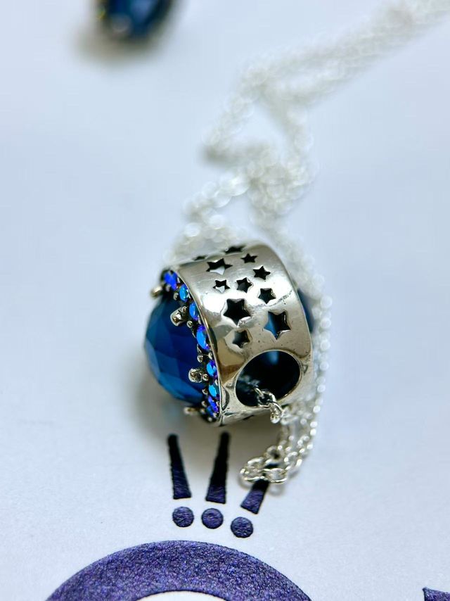 Pandora Plata 925: Collar y pendientes azules