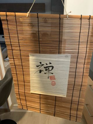 Quadro in bambù con calligrafia giapponese