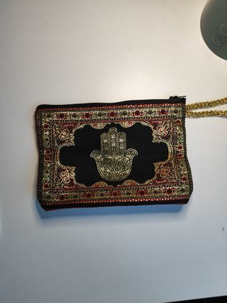 Bolso Mano Fátima - Negro y Dorado