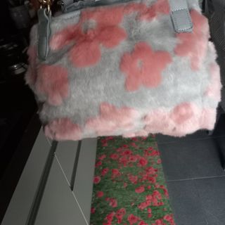 Borsa Alessia Massimo ecopelliccia rosa-grigia