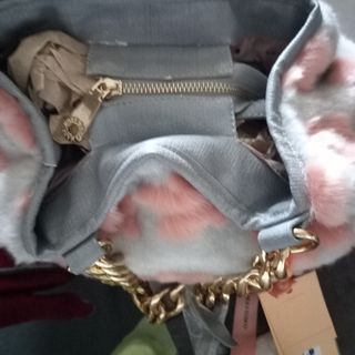 Borsa Alessia Massimo ecopelliccia rosa-grigia
