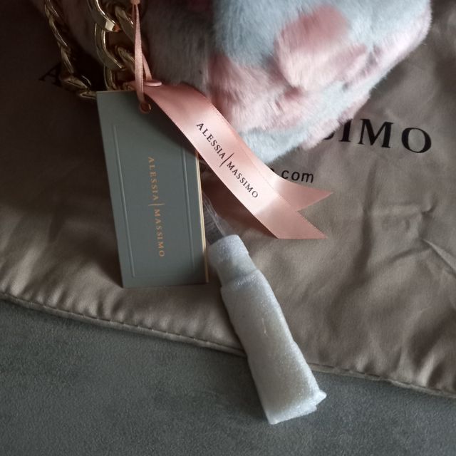 Borsa Alessia Massimo ecopelliccia rosa-grigia